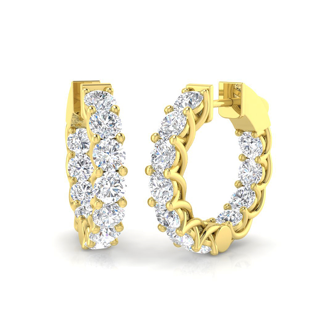 4.4 ct Natural Diamond Round Earrings