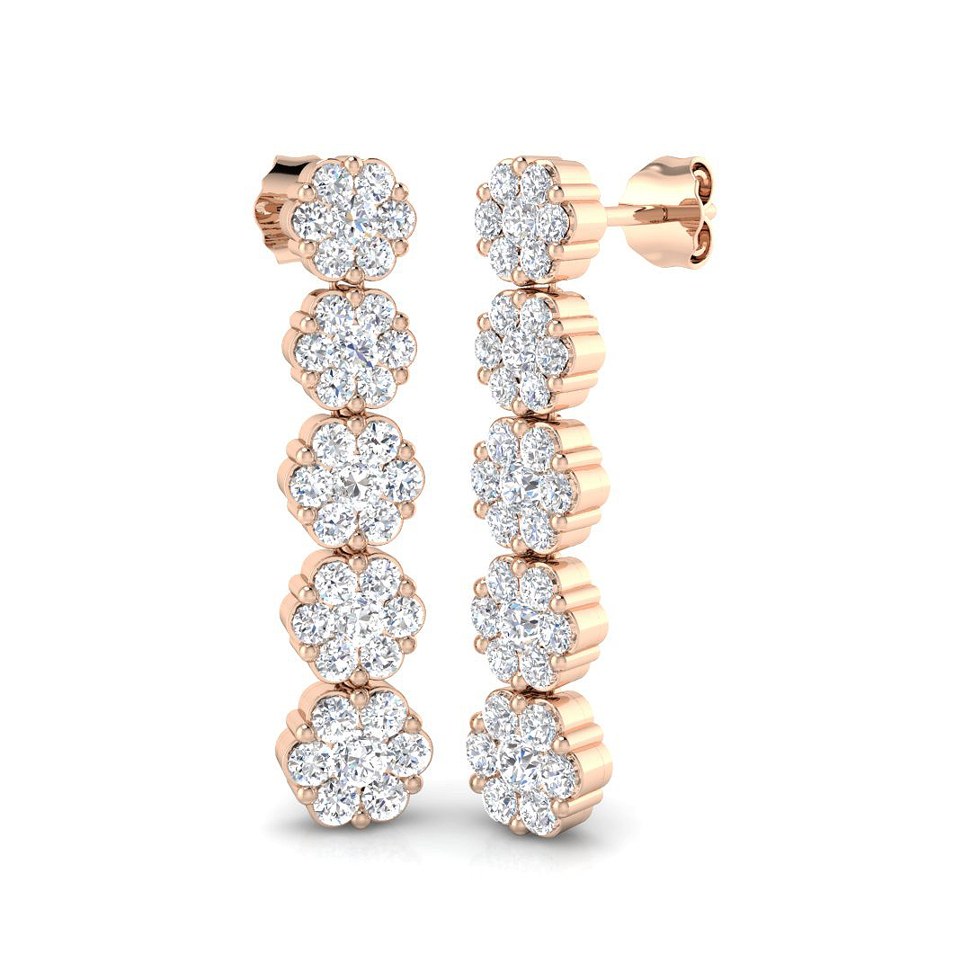 2.05 ct Natural Diamond Round Earrings