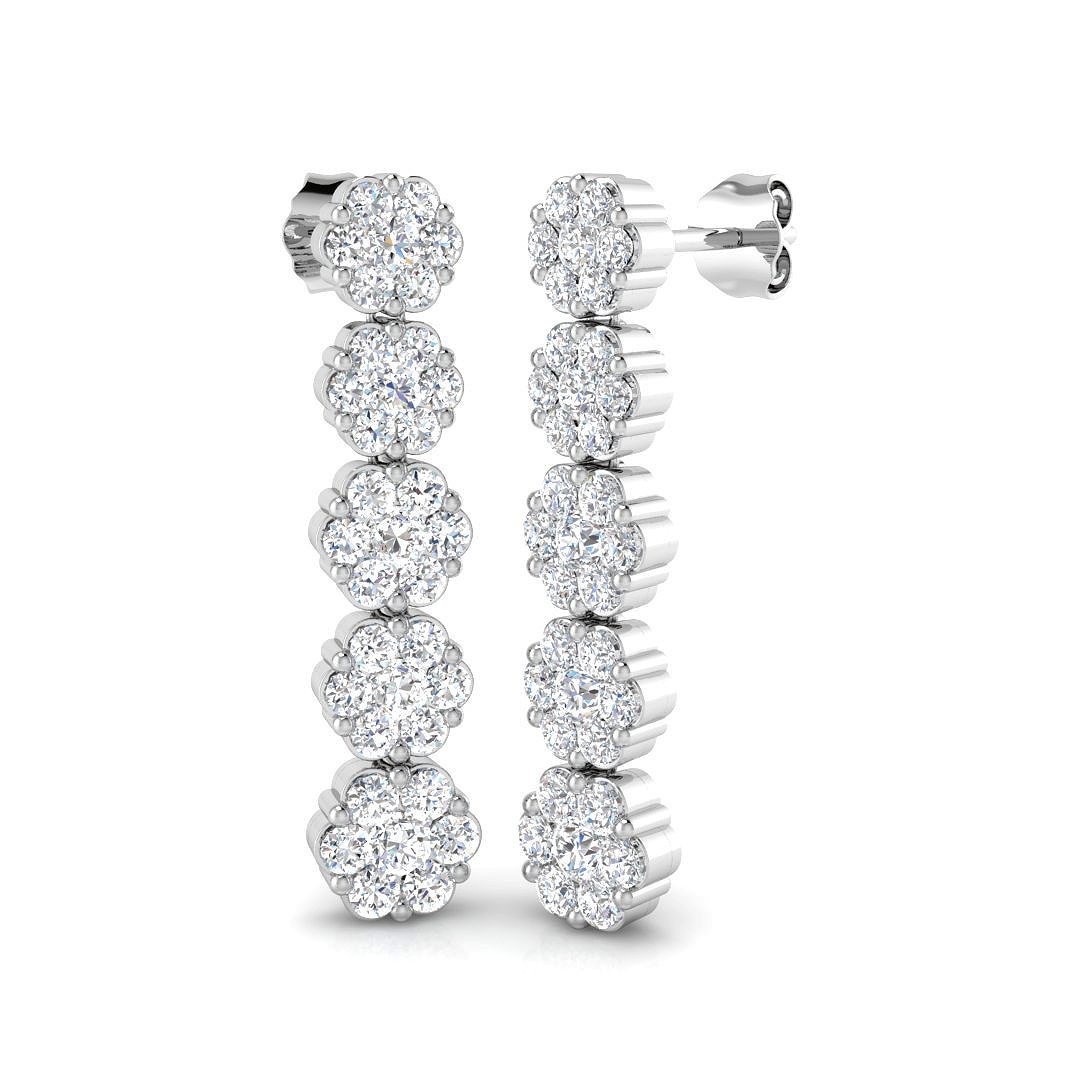 2.05 ct Natural Diamond Round Earrings