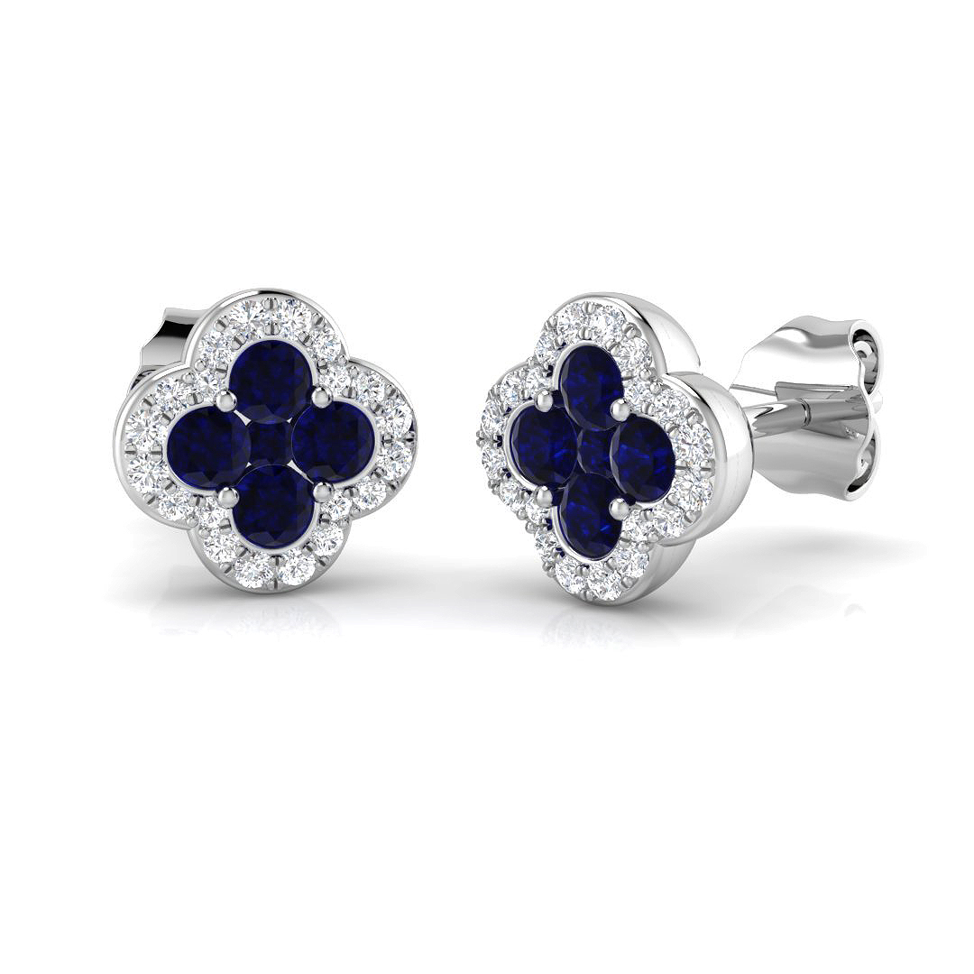 0.55 ct Blue Sapphire Round Earrings