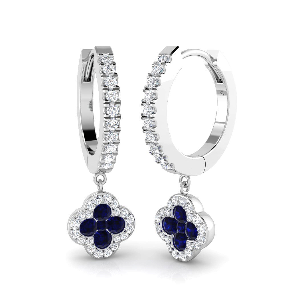 0.85 ct Blue Sapphire Round Earrings