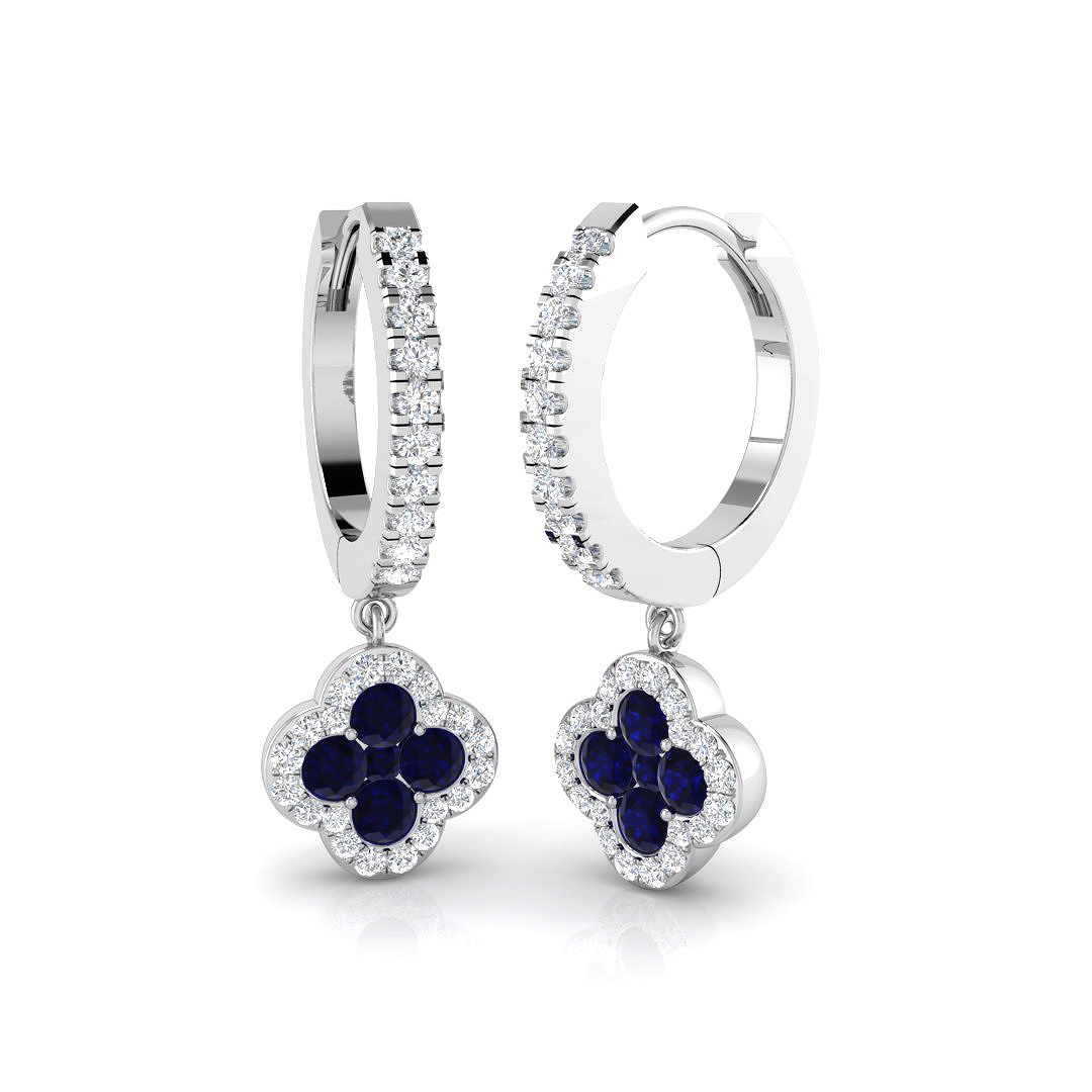 0.9 ct Blue Sapphire Round Earrings