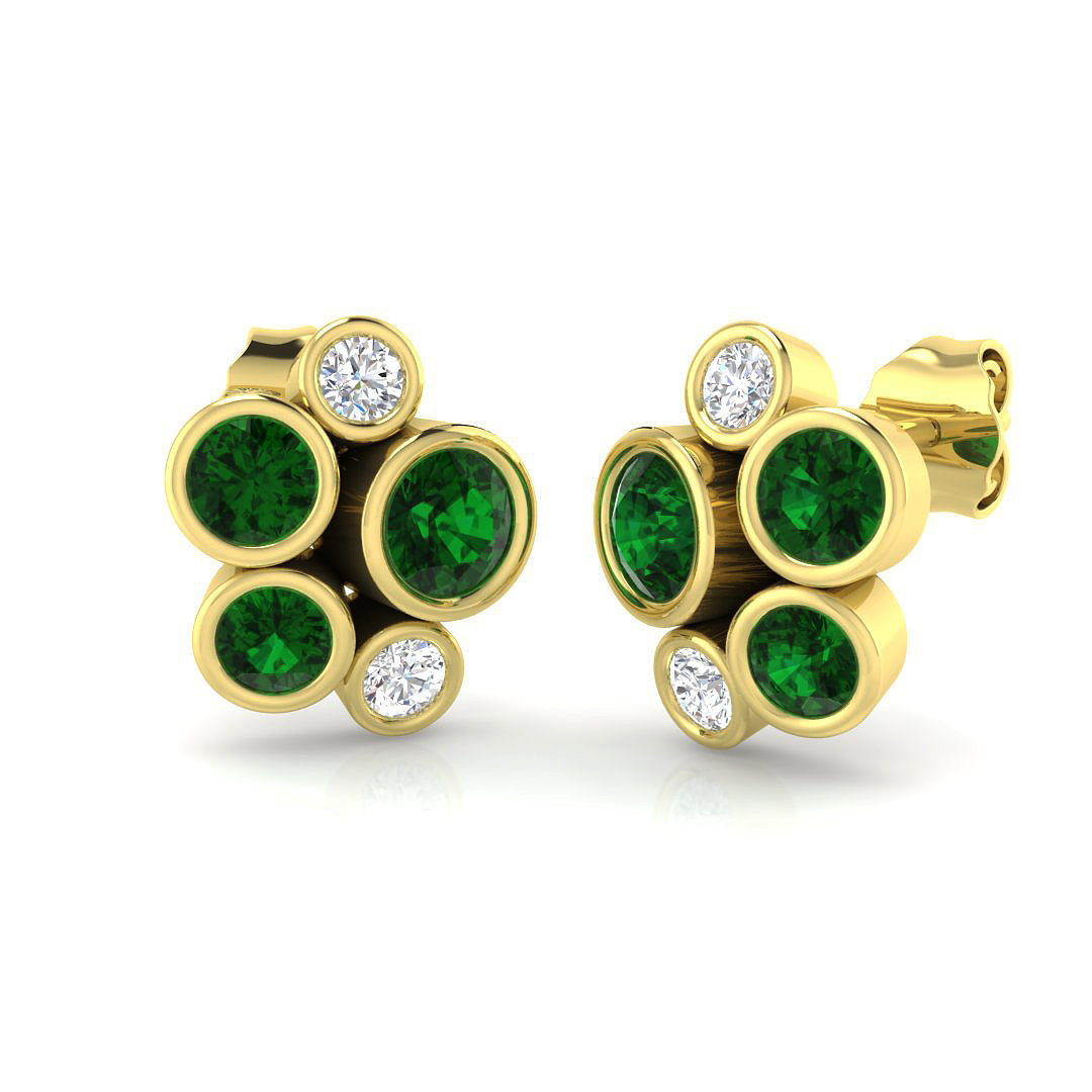 1.25 ct Natural Diamond Emerald Earrings