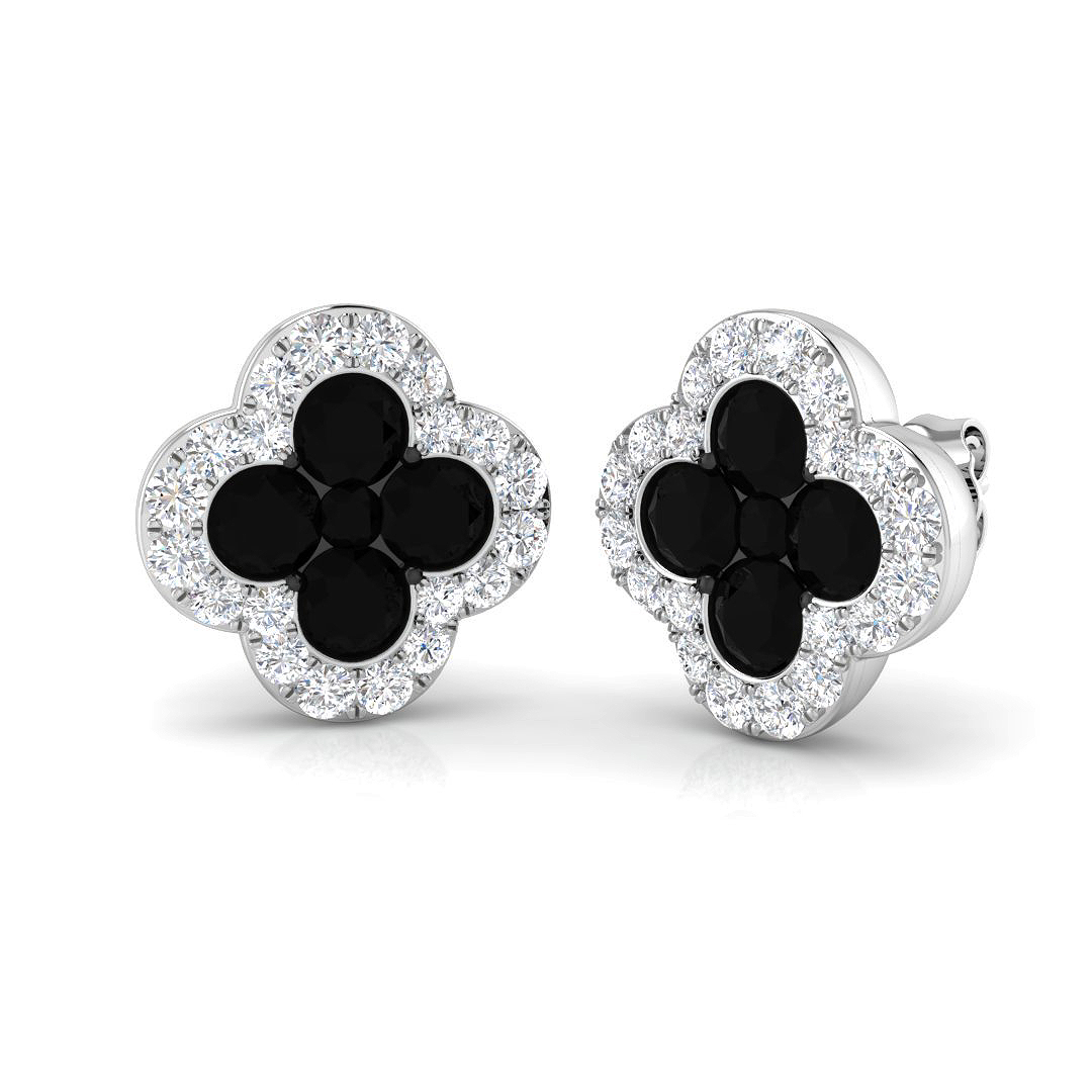 3 Ct Black Diamond Round Cut  in 18K White Gold