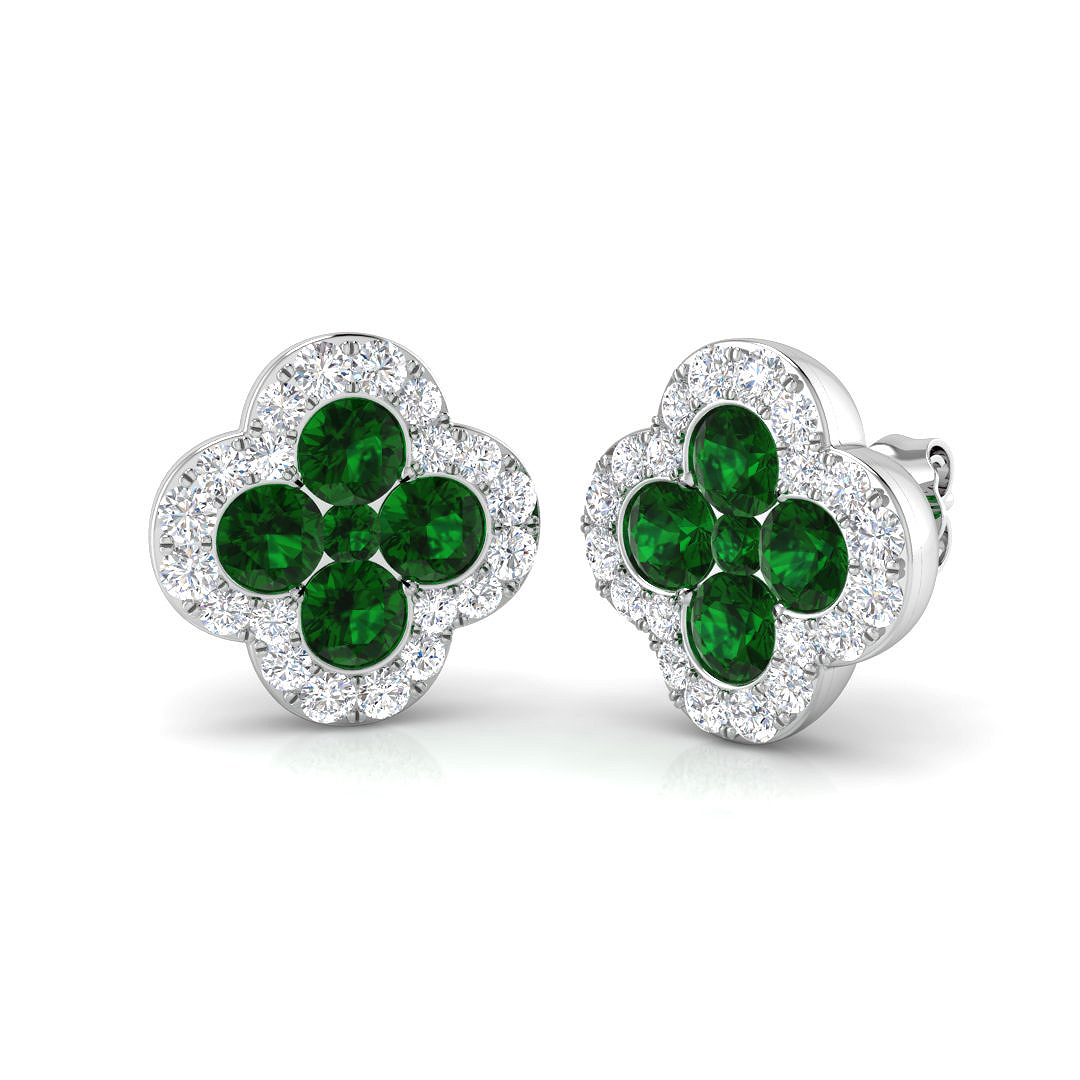 2.3 ct Natural Diamond Emerald Earrings