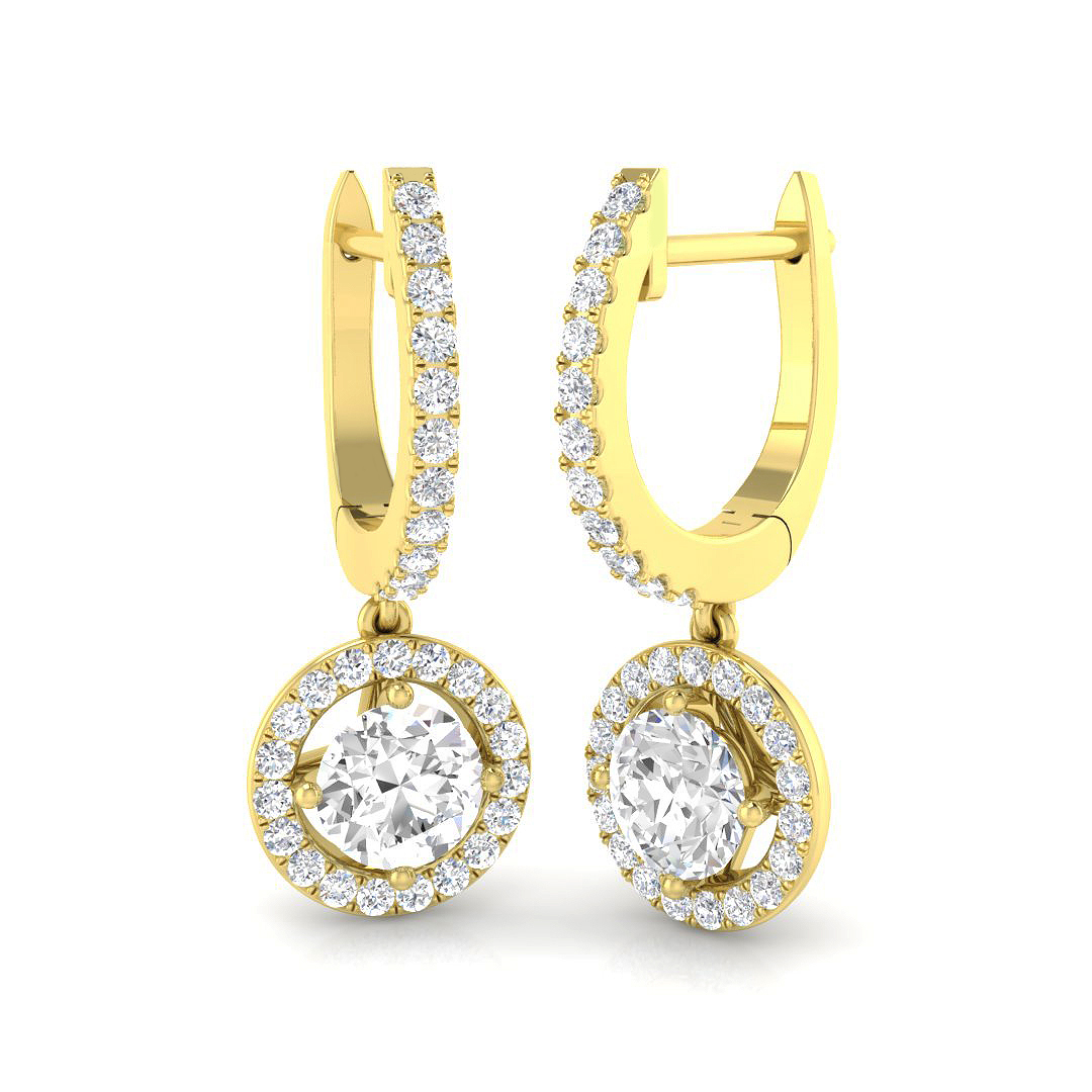 1.35 ct Natural Diamond Round Earrings