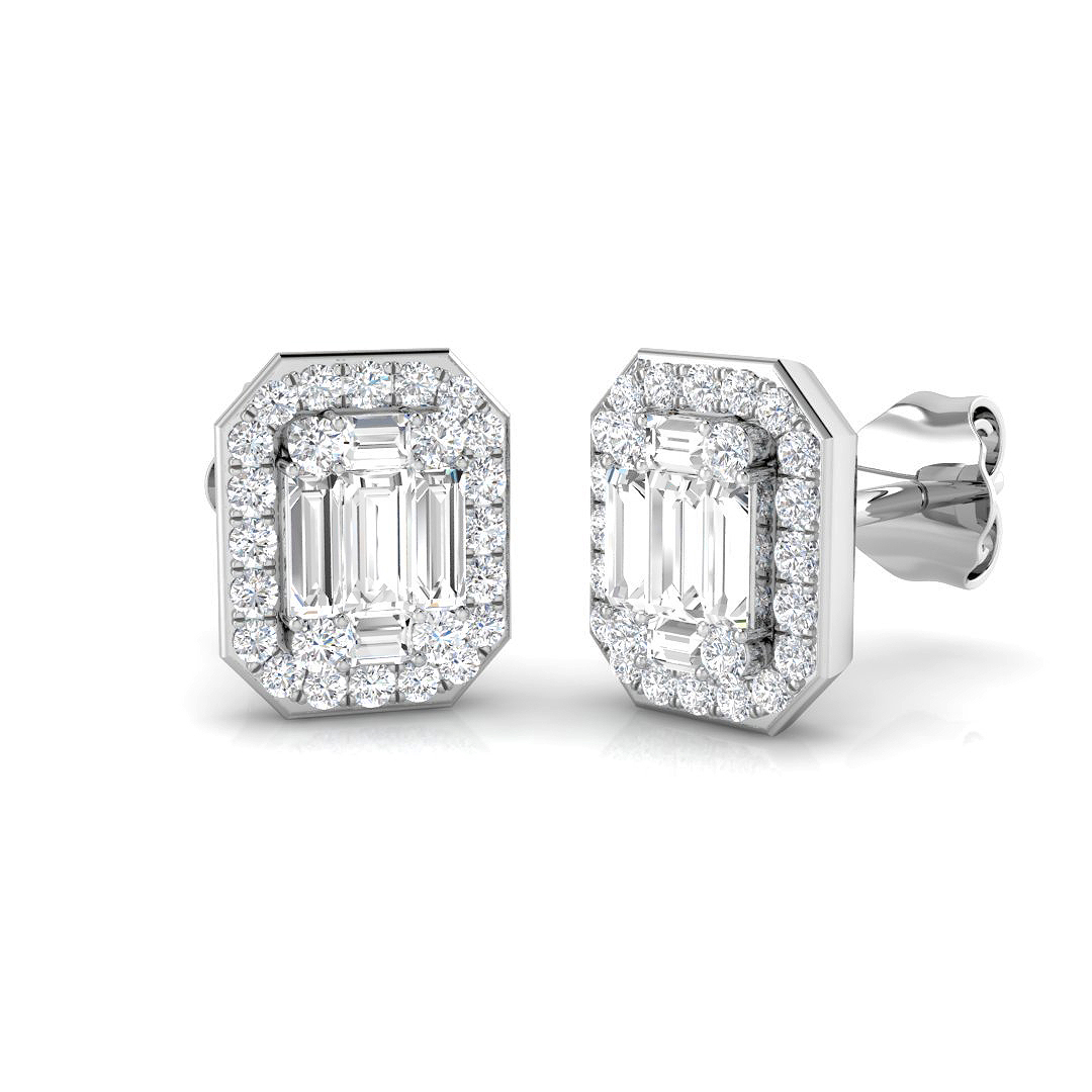 0.5 ct Natural Diamond Baguette Earrings