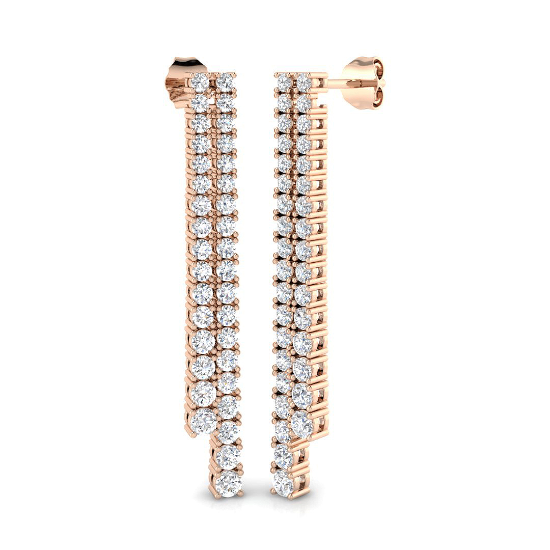 2.1 ct Natural Diamond Round Earrings