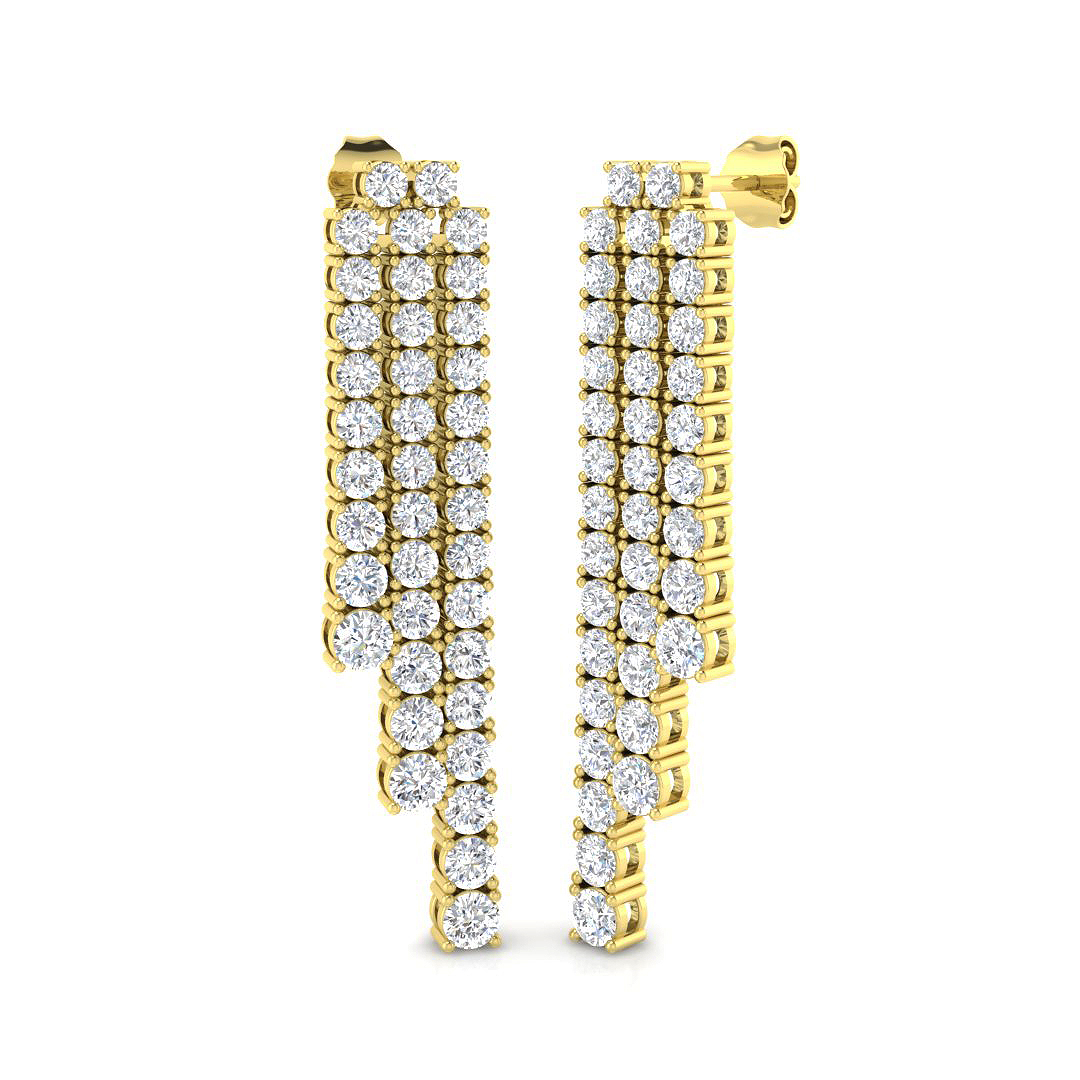 4.95 ct Natural Diamond Round Earrings