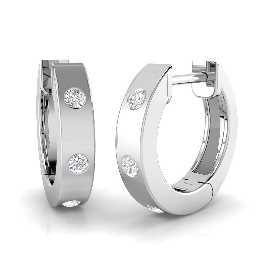 0.1 ct Natural Diamond Round Earrings