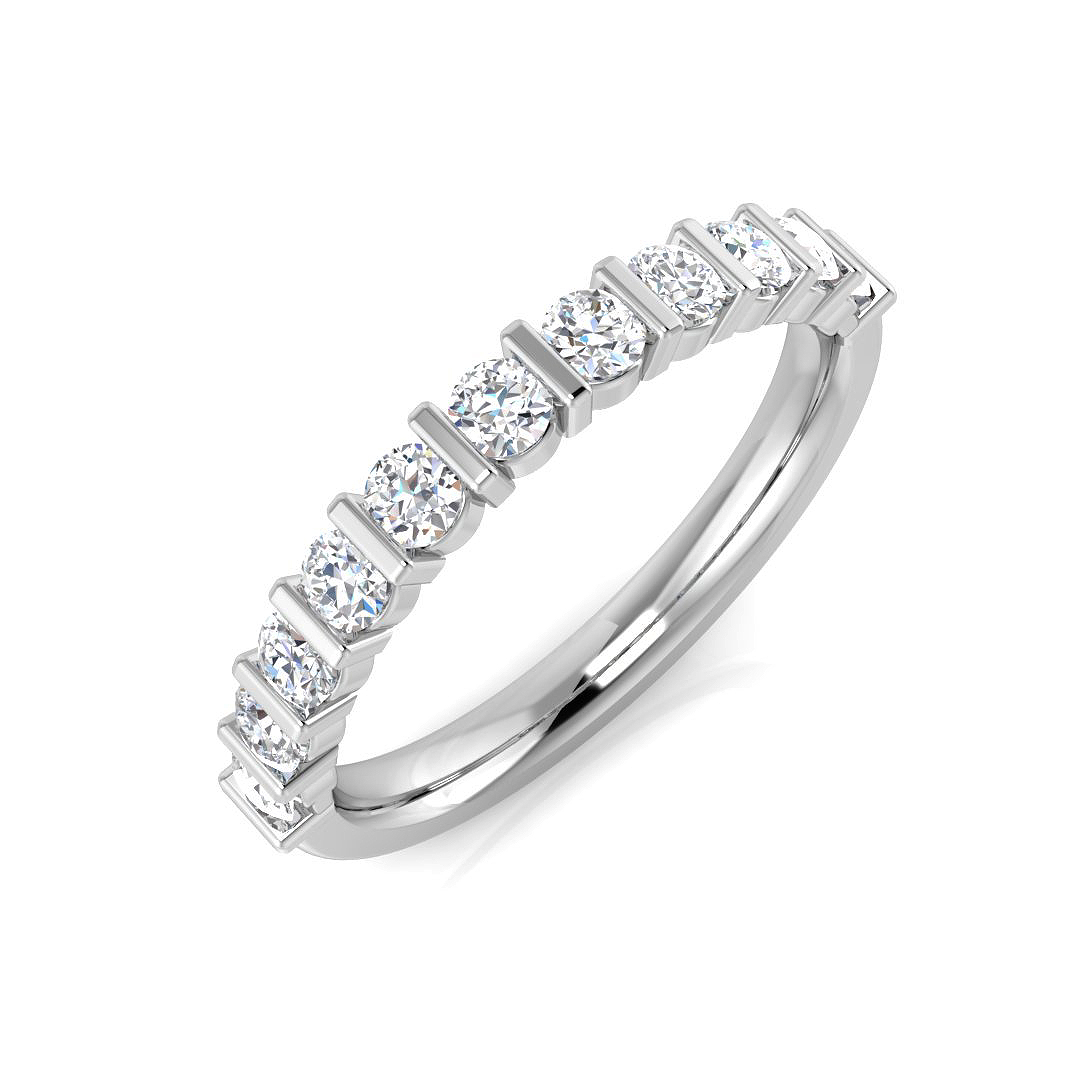0.5 Ct Natural Diamond Round Cut  in 18K White Gold
