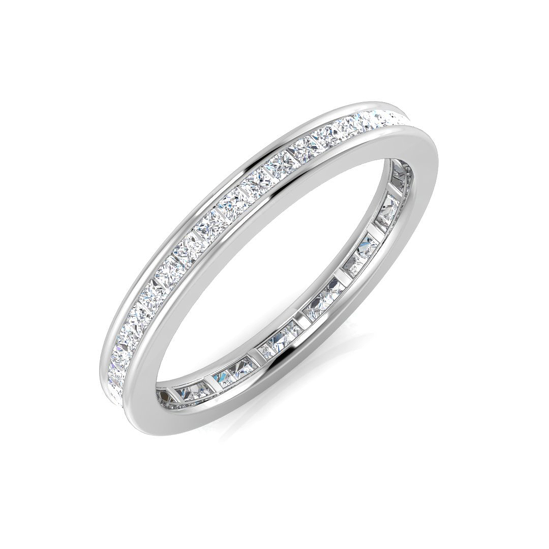0.85 ct Natural Diamond Princess Ring