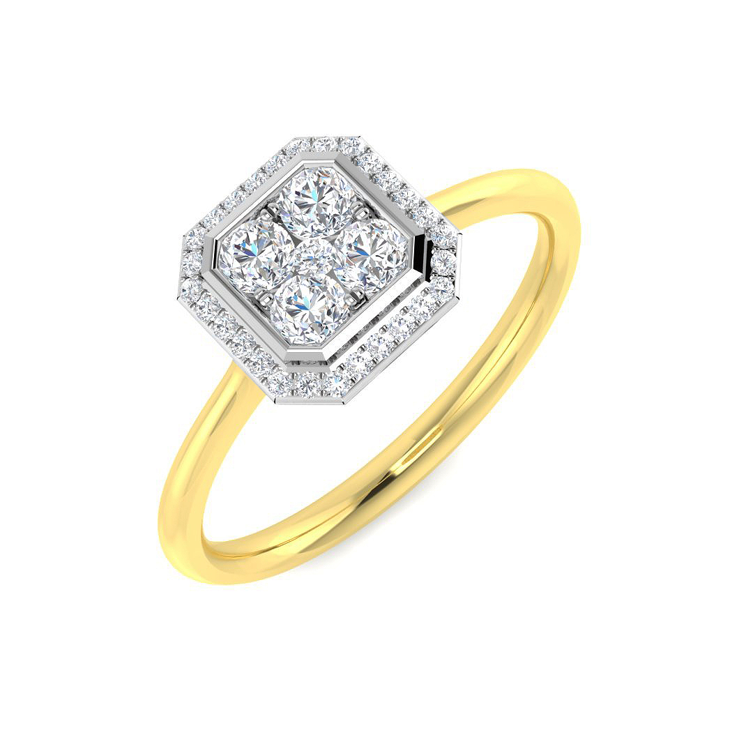 0.25 ct Natural Diamond Round Ring