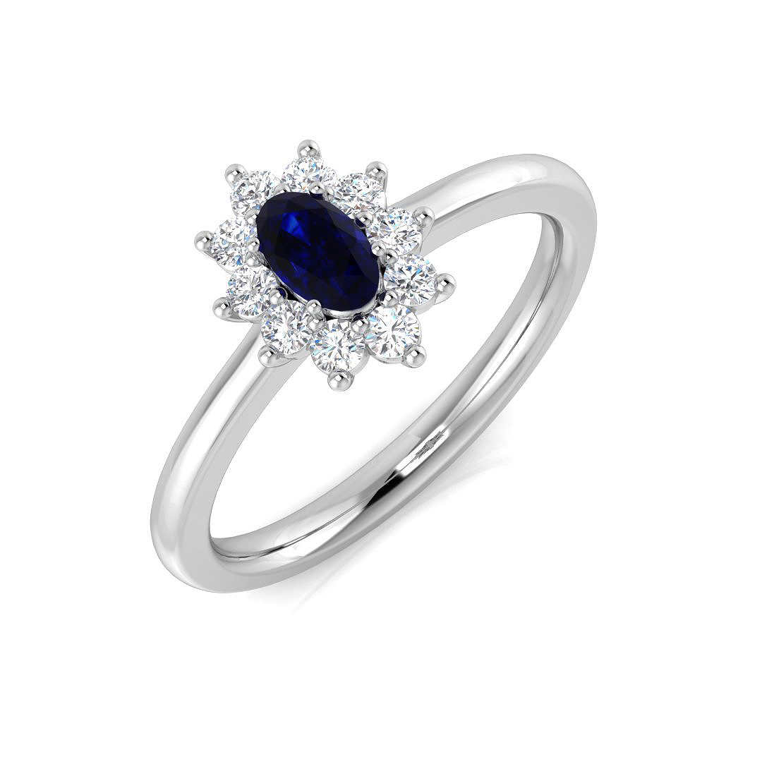 0.55 ct Blue Sapphire Oval Ring
