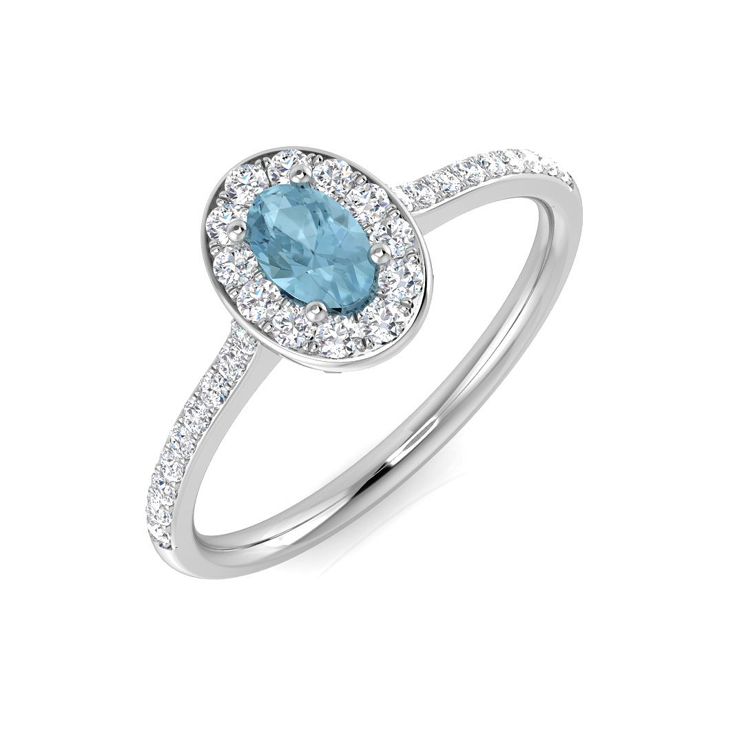 0.35 ct Aquamarine Oval Ring