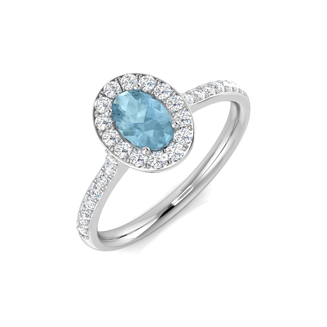 0.6 ct Aquamarine Oval Ring
