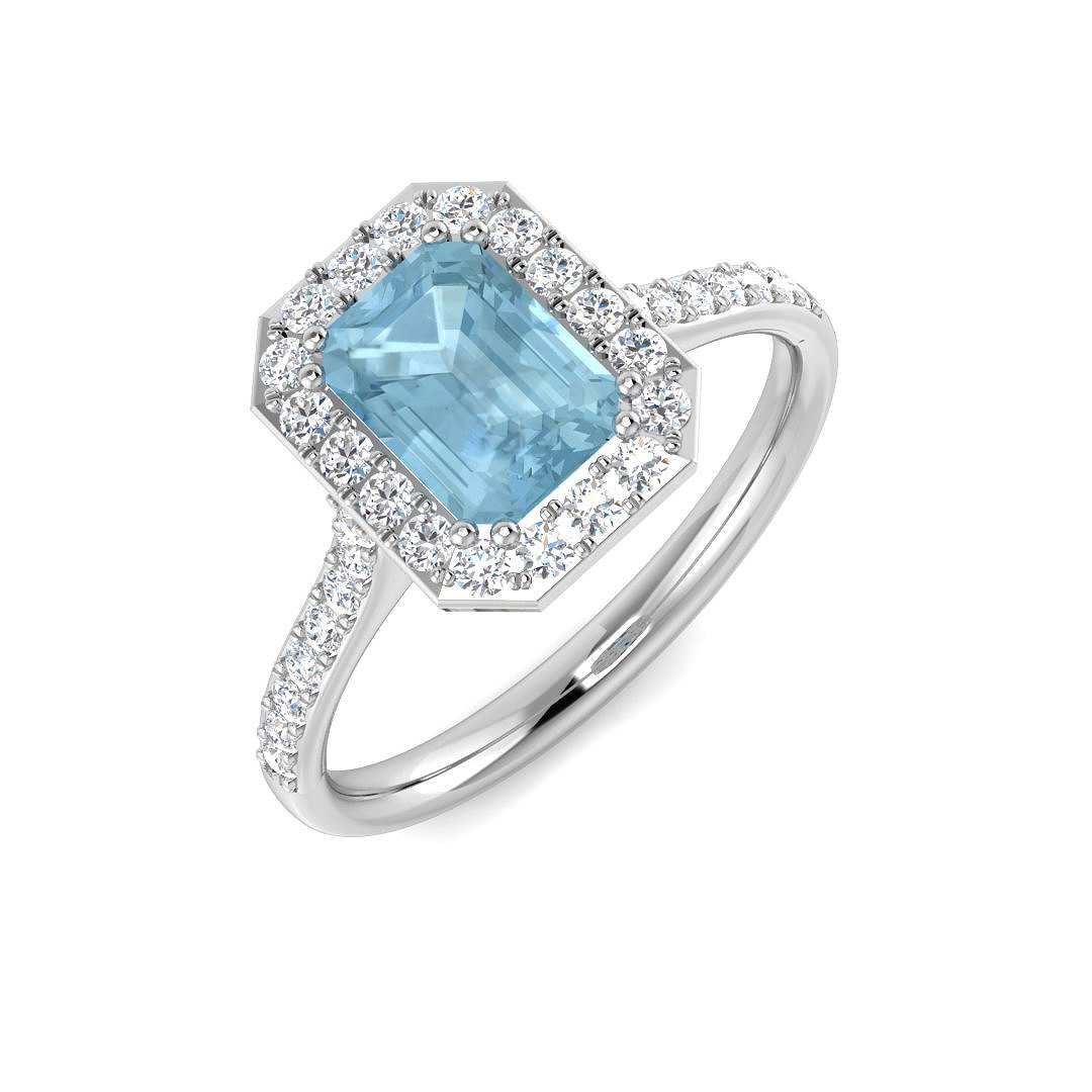 1.45 ct Aquamarine Emerald Ring