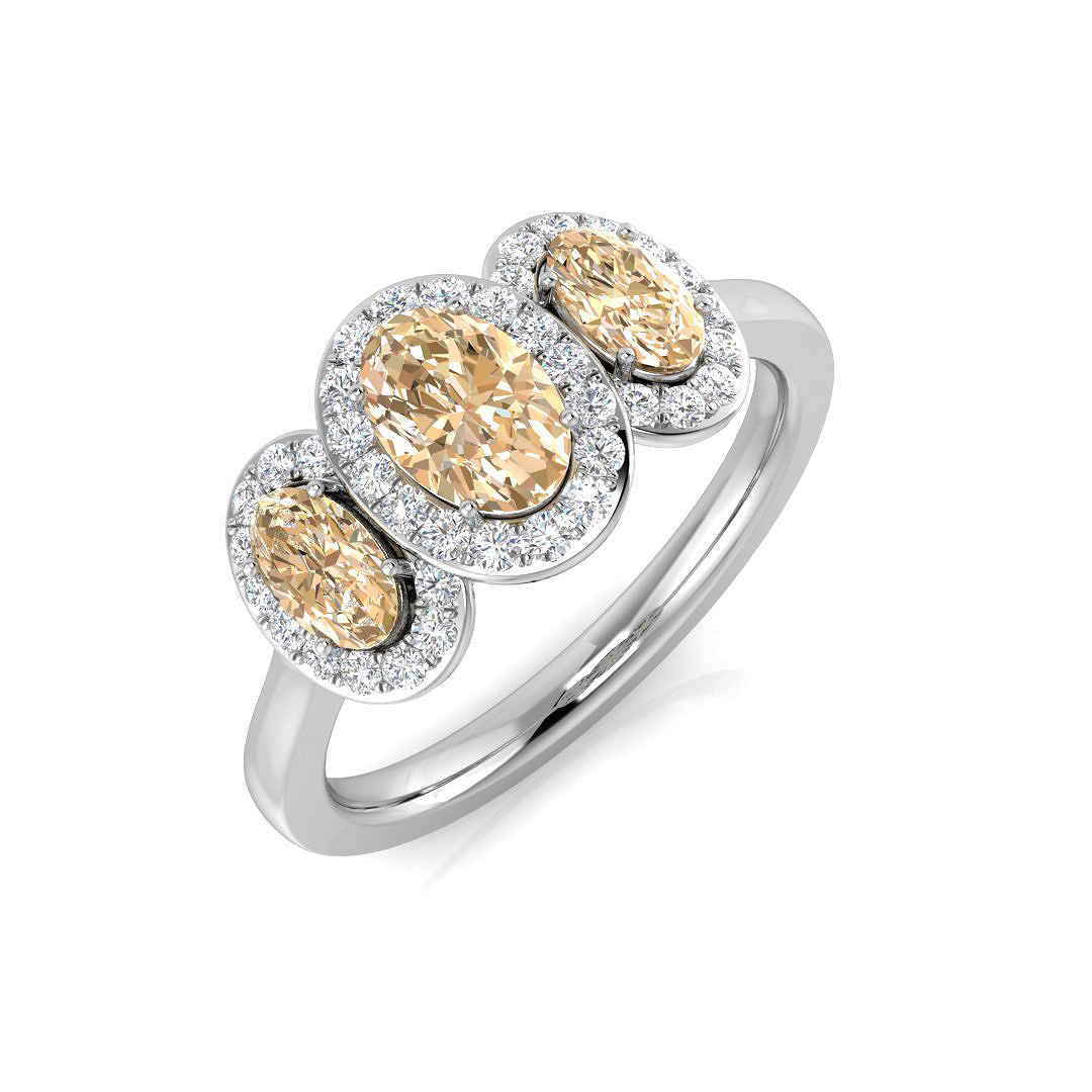 1.15 Ct Morganite Oval Cut  in 9K White Gold