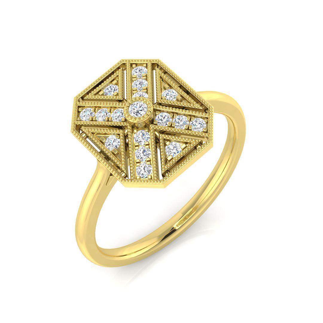 0.15 ct Natural Diamond Round Ring