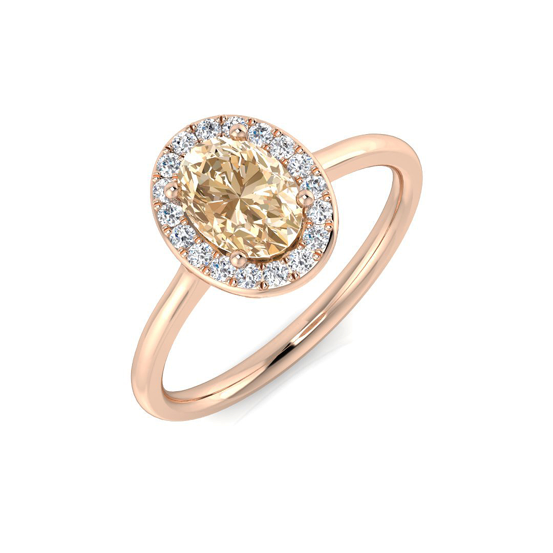 0.85 ct Morganite Oval Ring