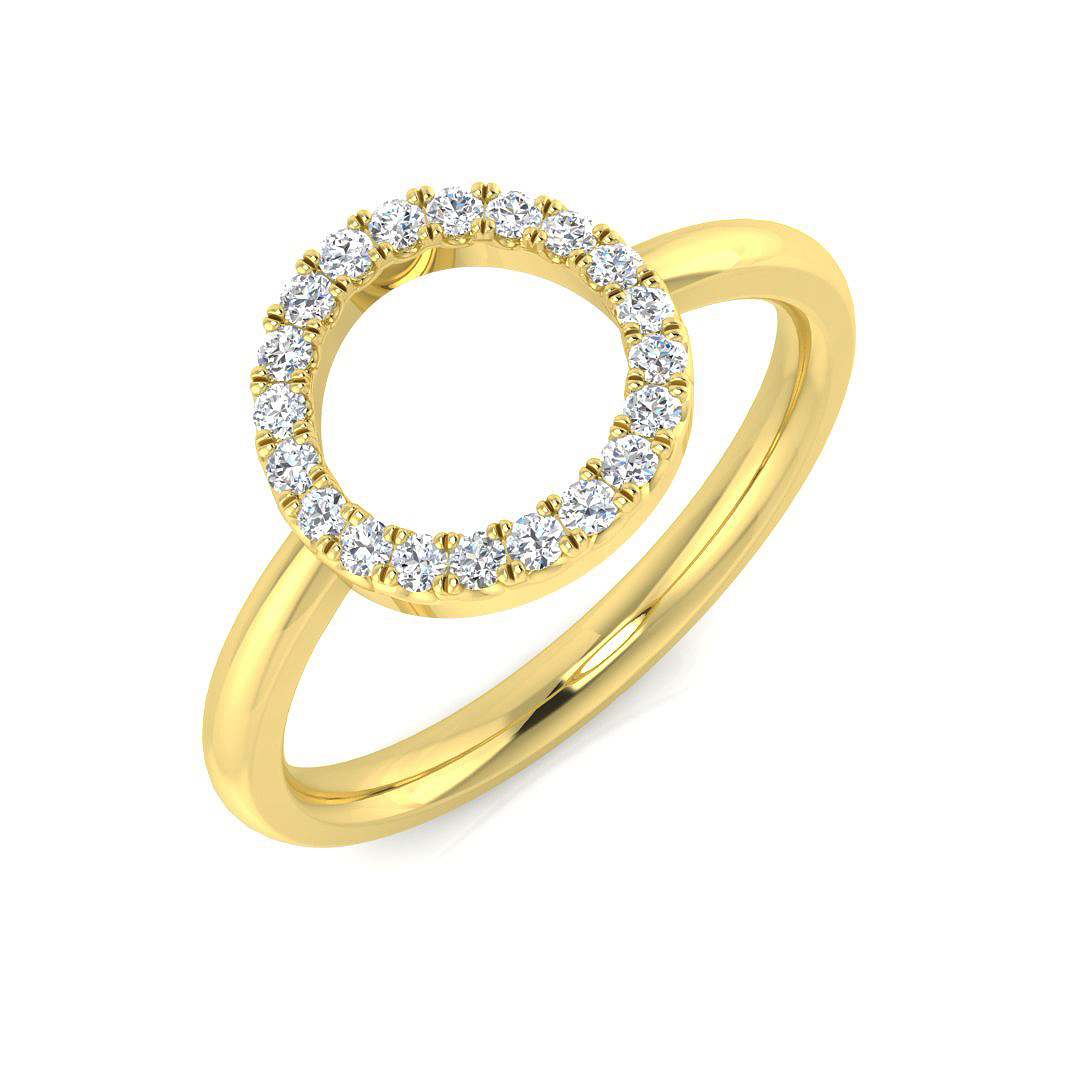 0.1 ct Natural Diamond Round Ring