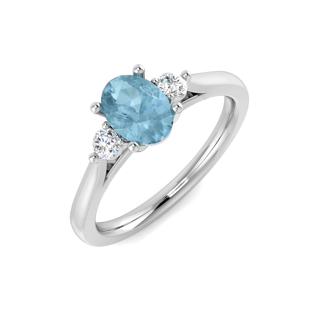 1.2 ct Aquamarine Oval Ring