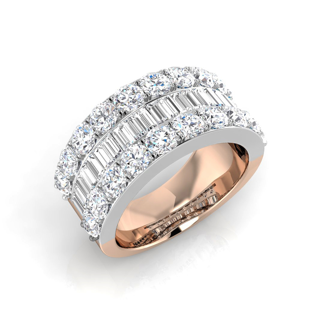 3 ct Natural Diamond Baguette Ring