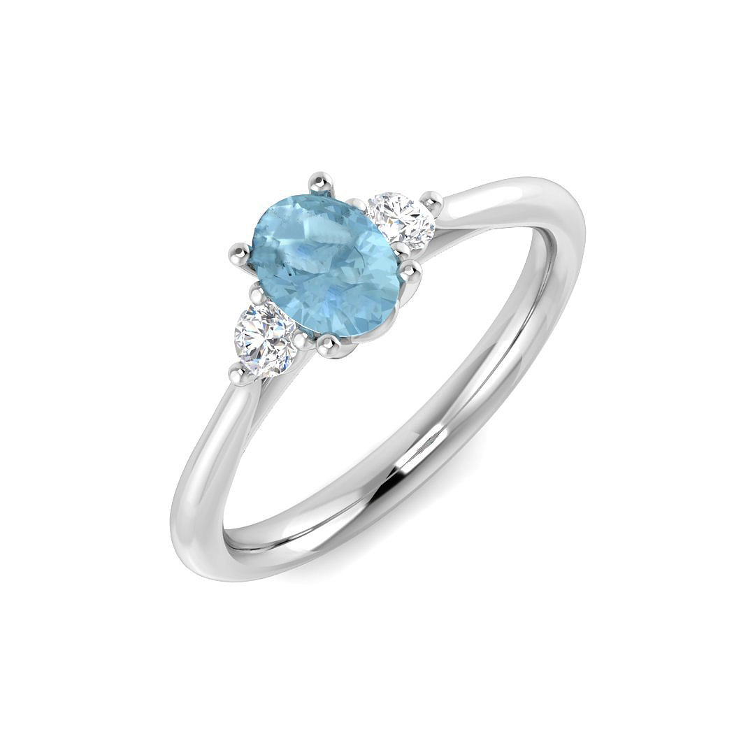 0.4 ct Aquamarine Oval Ring