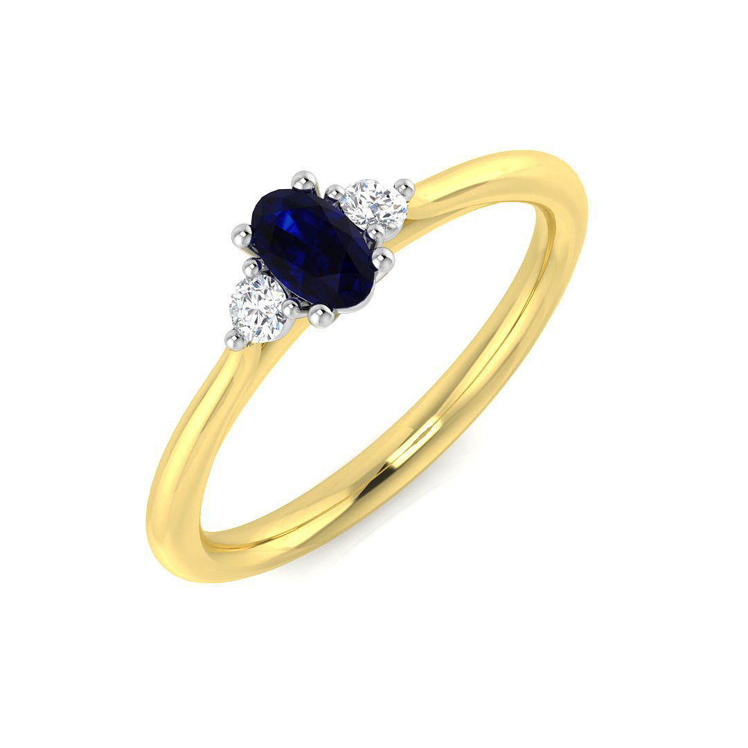 0.35 ct Blue Sapphire Oval Ring