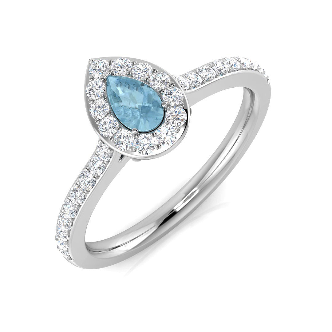 0.5 ct Aquamarine Pear Ring