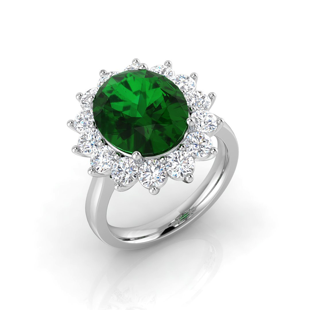 5.4 ct Natural Diamond Emerald Ring