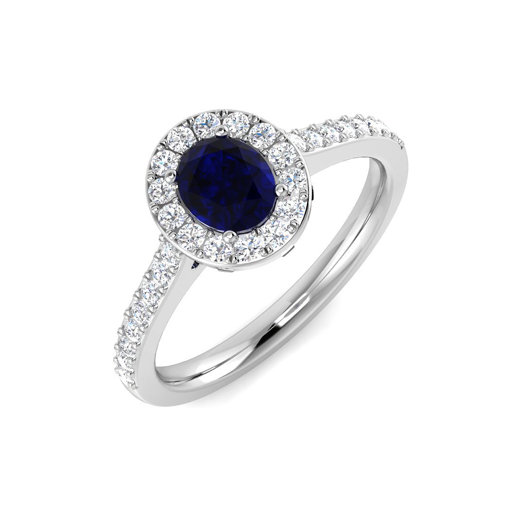 0.9 ct Blue Sapphire Oval Ring