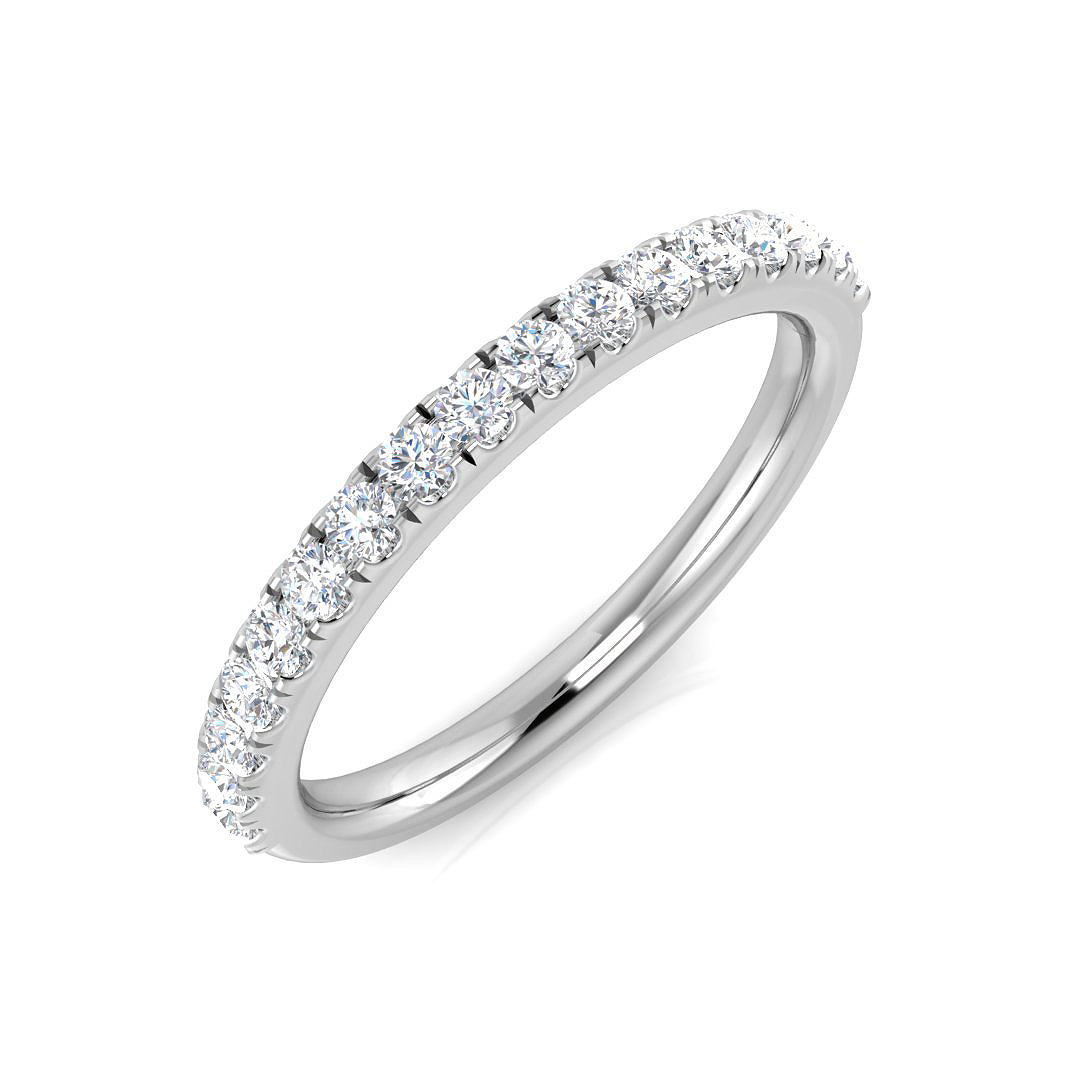 0.3 Ct Natural Diamond Round Cut  in 9K White Gold