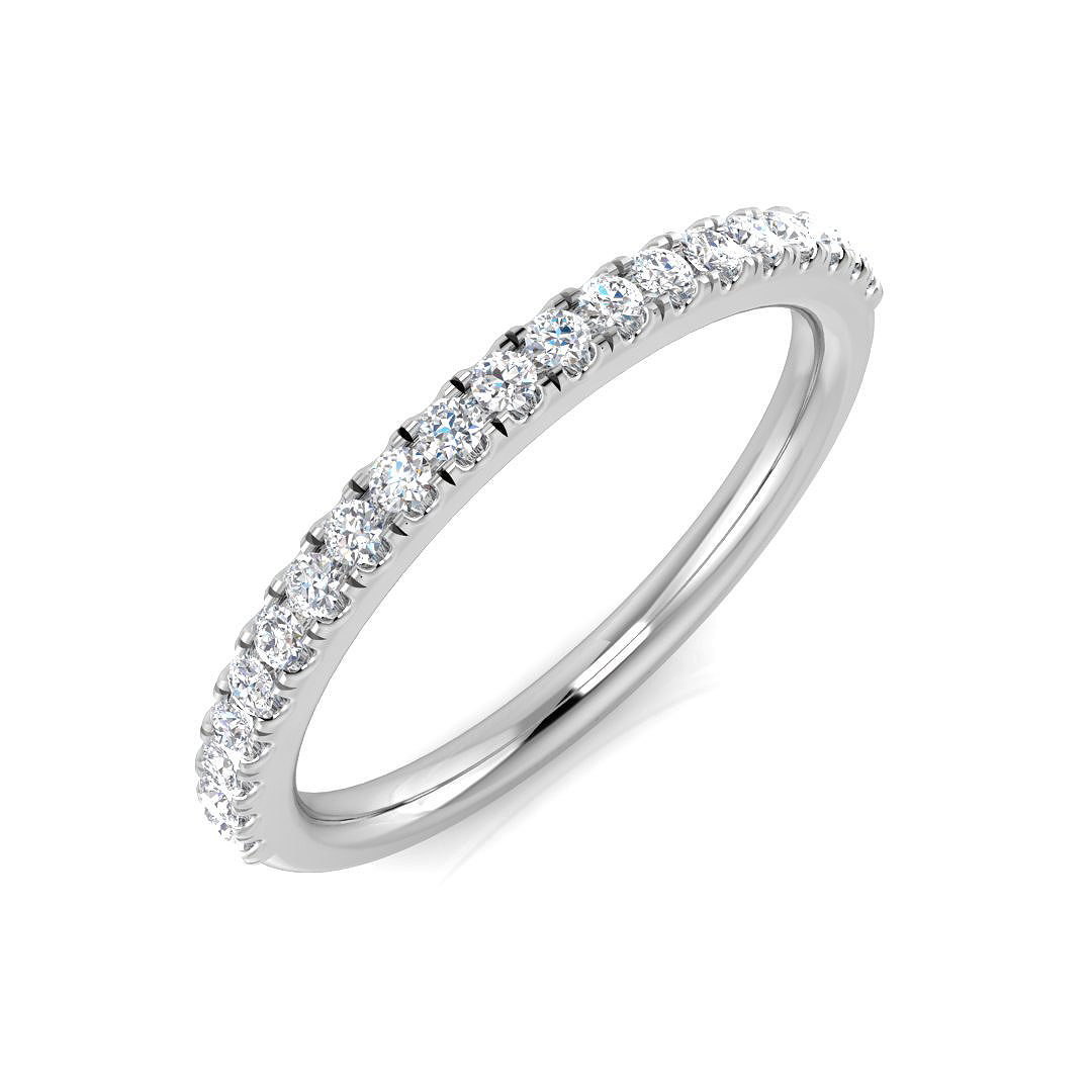 0.25 Ct Natural Diamond Round Cut  in 18K White Gold