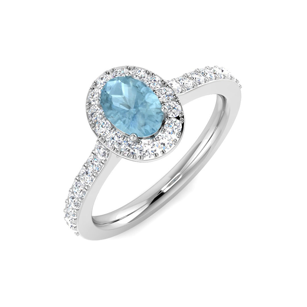 0.8 ct Aquamarine Oval Ring