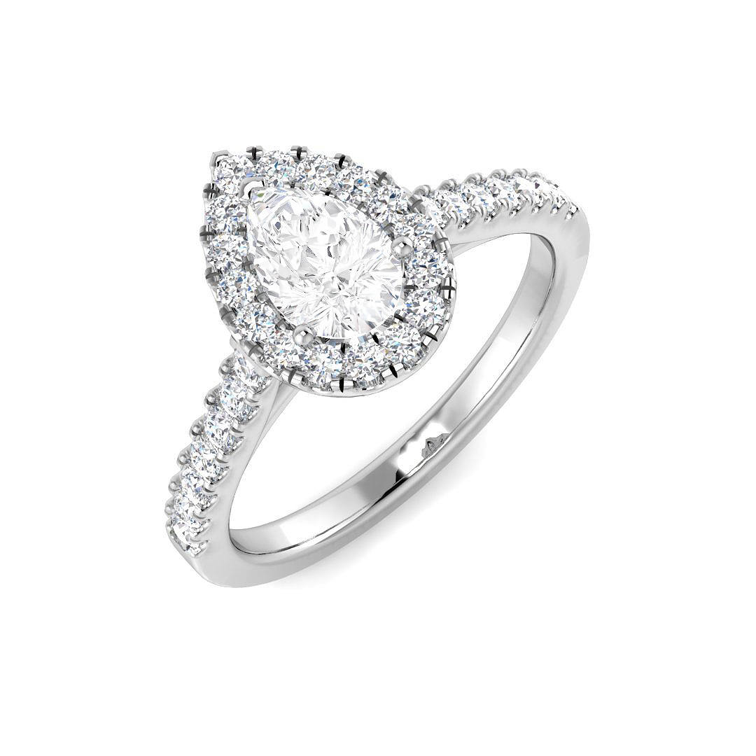 0.85 ct Natural Diamond Pear Ring