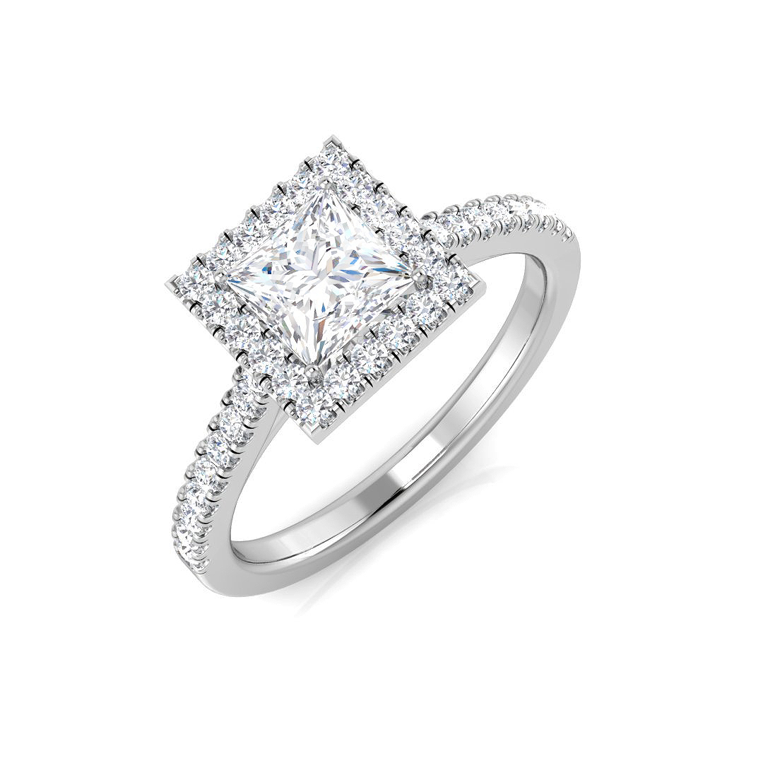 1.35 ct Natural Diamond Princess Ring