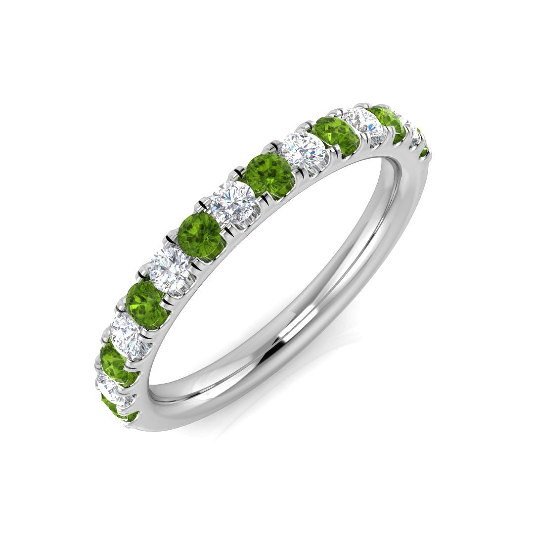 0.45 Ct Peridot Round Cut  in 9K White Gold