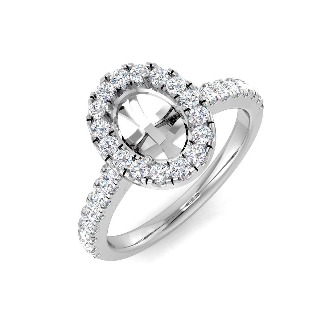 0.45 Ct Natural Diamond Round Cut  in Platinum(950)