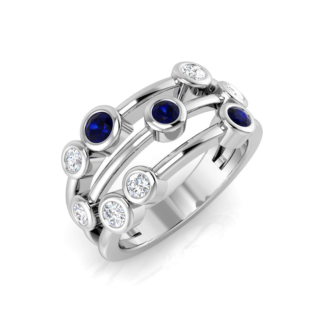 0.75 ct Blue Sapphire Round Ring