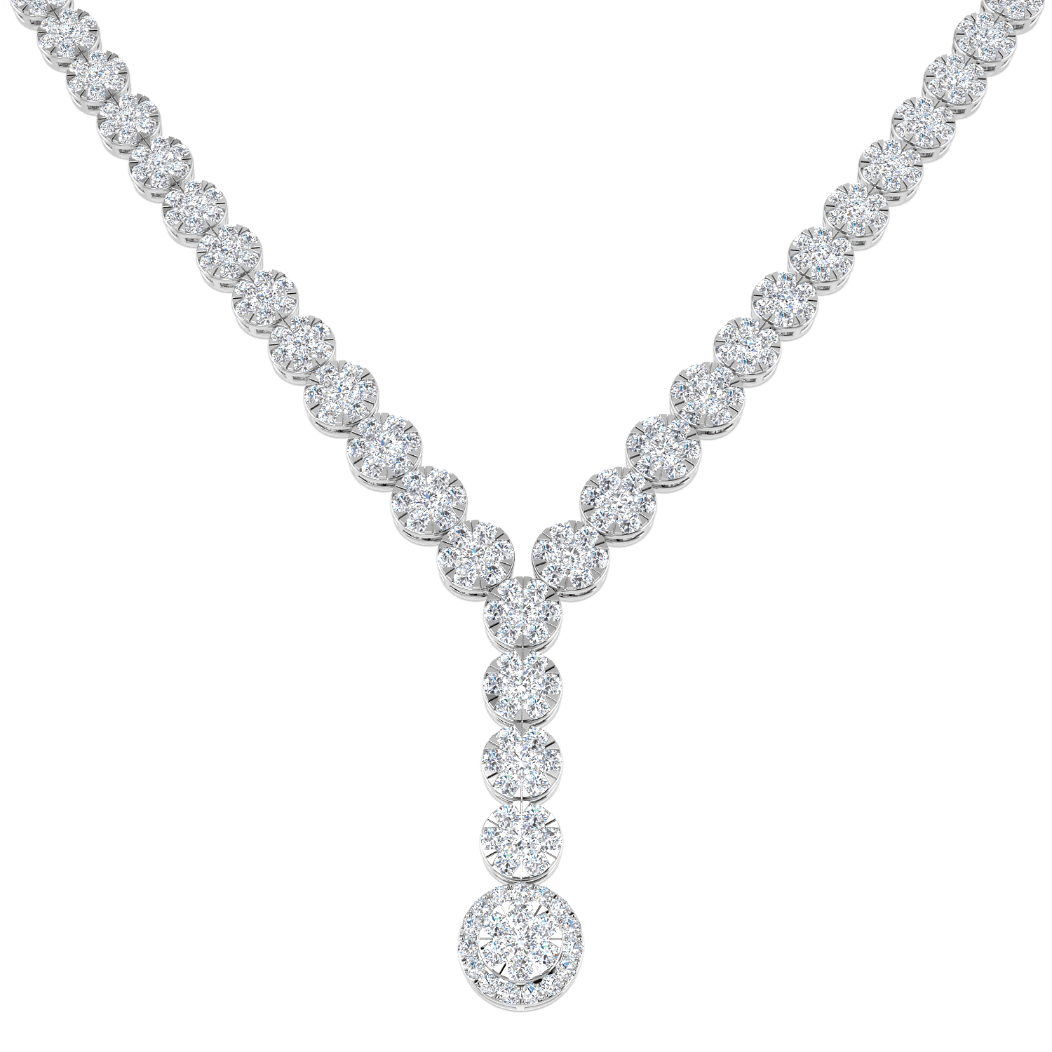 9.25 ct Natural Diamond Round Necklace