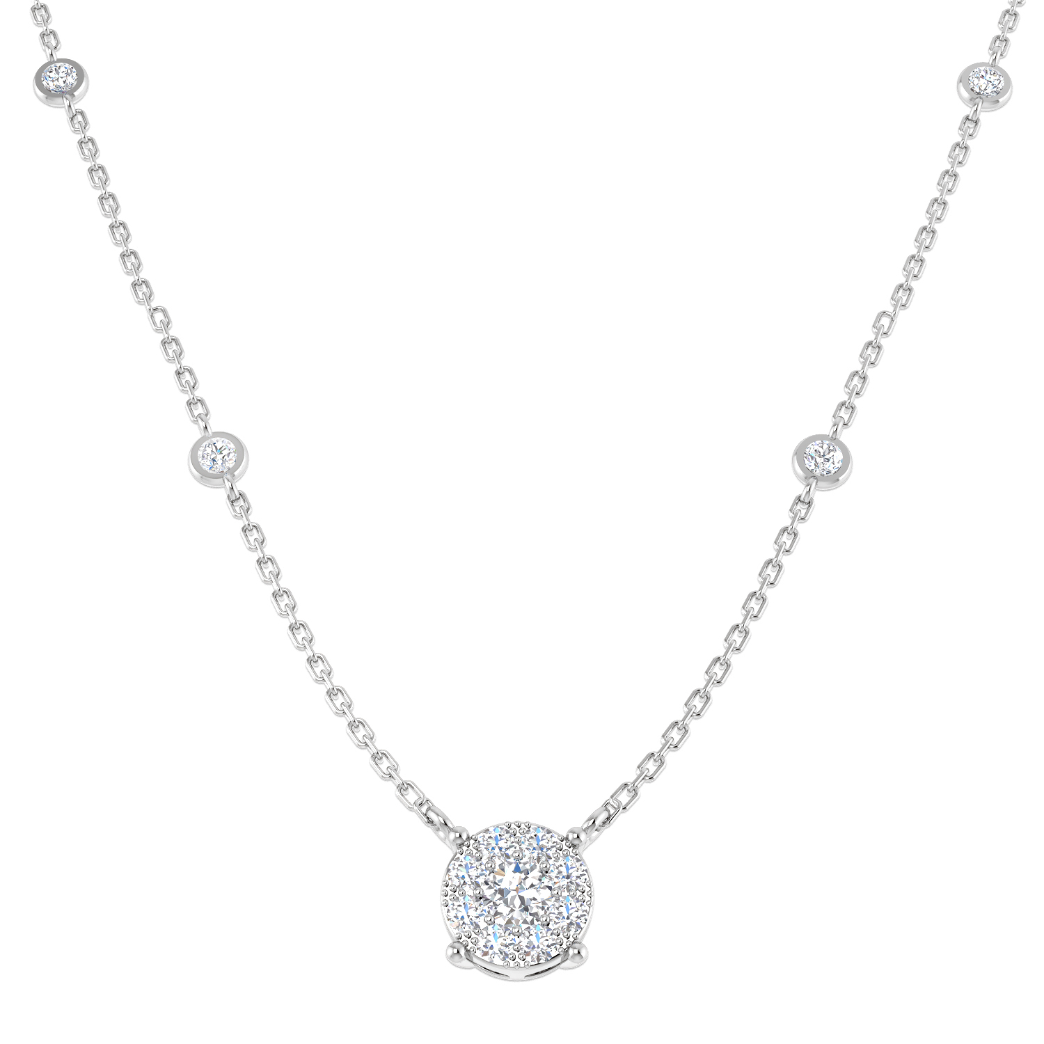 0.6 ct Natural Diamond Round Necklace