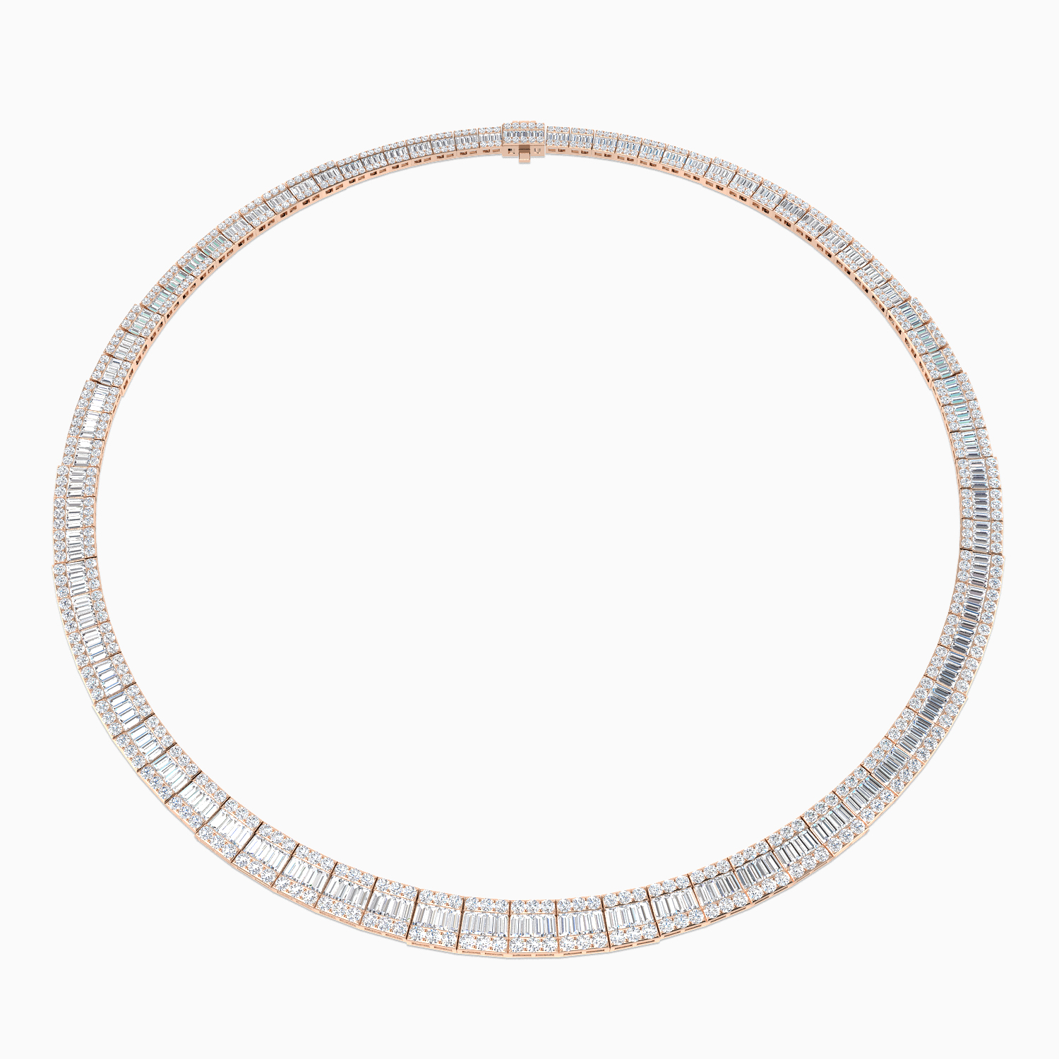 17.1 ct Natural Diamond Baguette Necklace