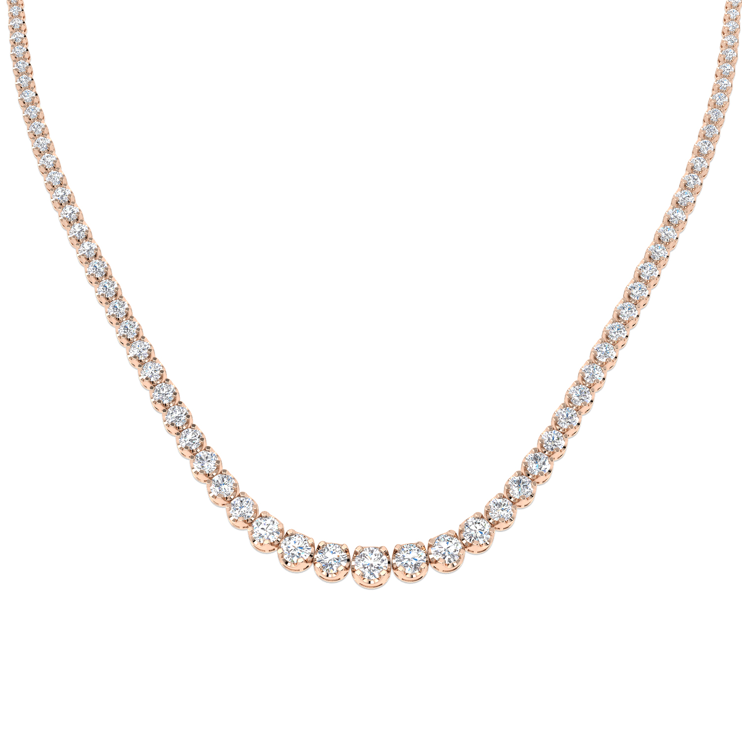 12 ct Natural Diamond Round Necklace