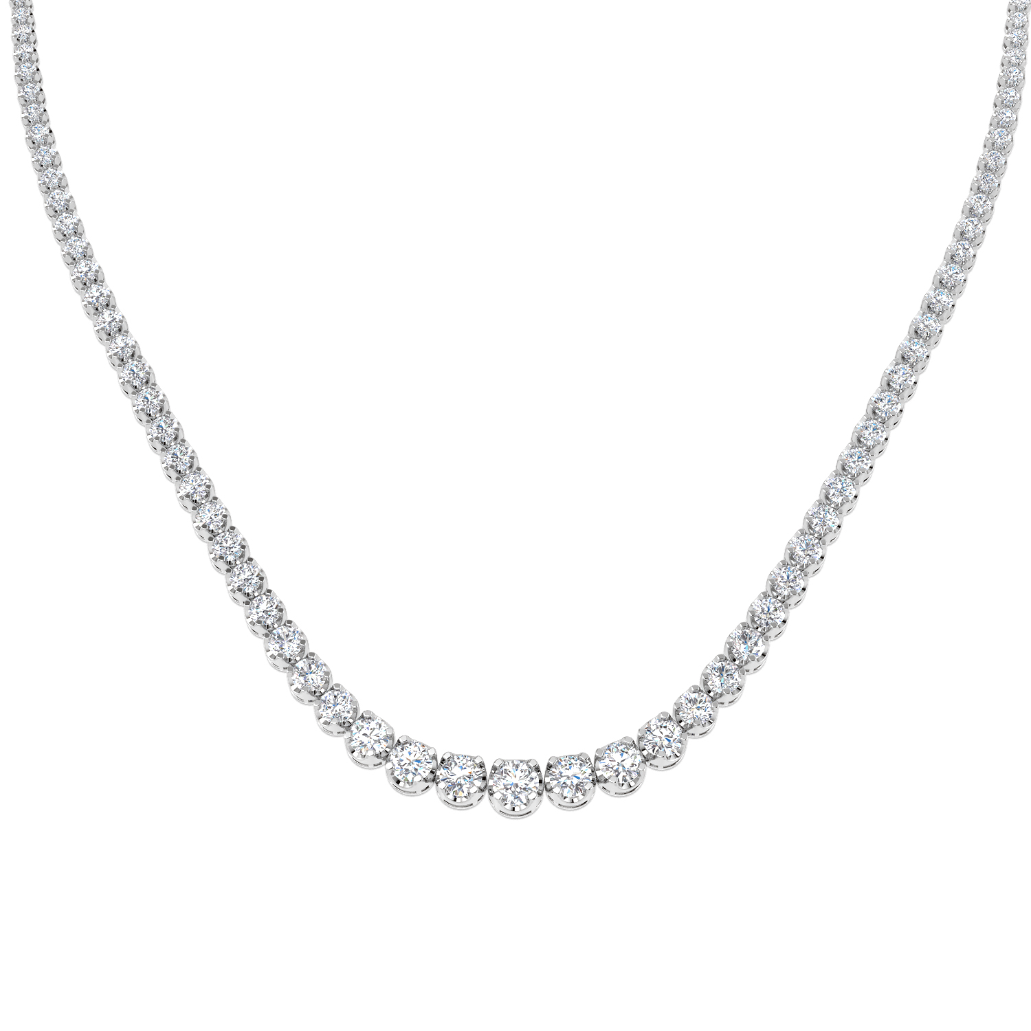 12 ct Natural Diamond Round Necklace