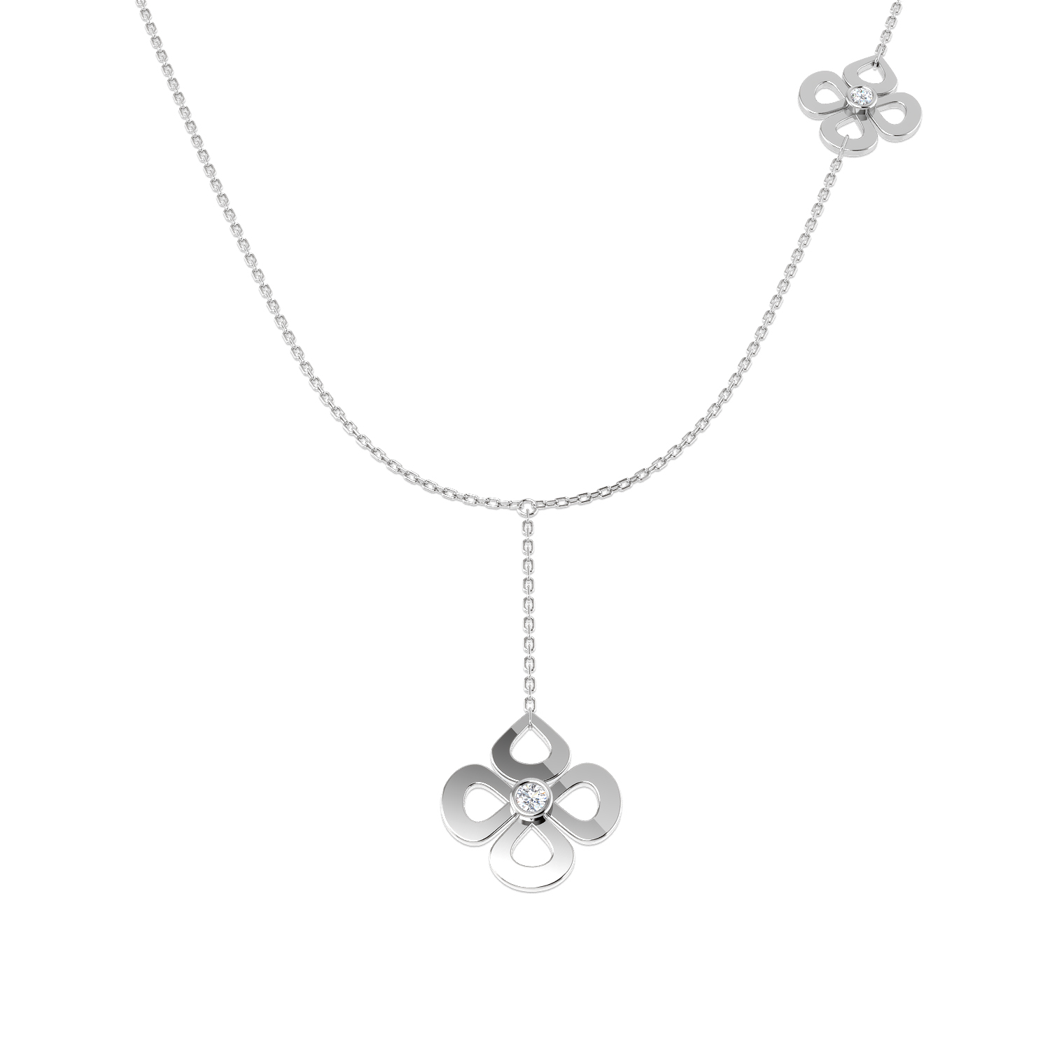 0.15 Ct Natural Diamond Round Cut  in 18K White Gold