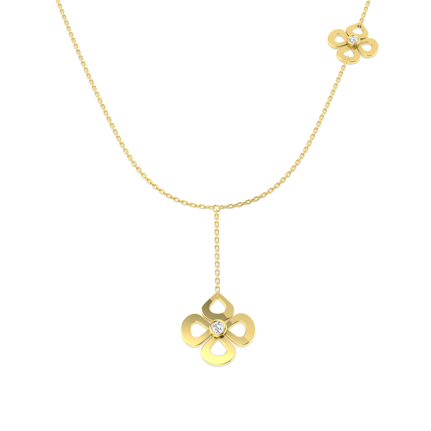 0.15 ct Natural Diamond Round Necklaces