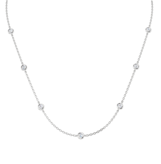 0.75 Ct Natural Diamond Round Cut  in 18K White Gold