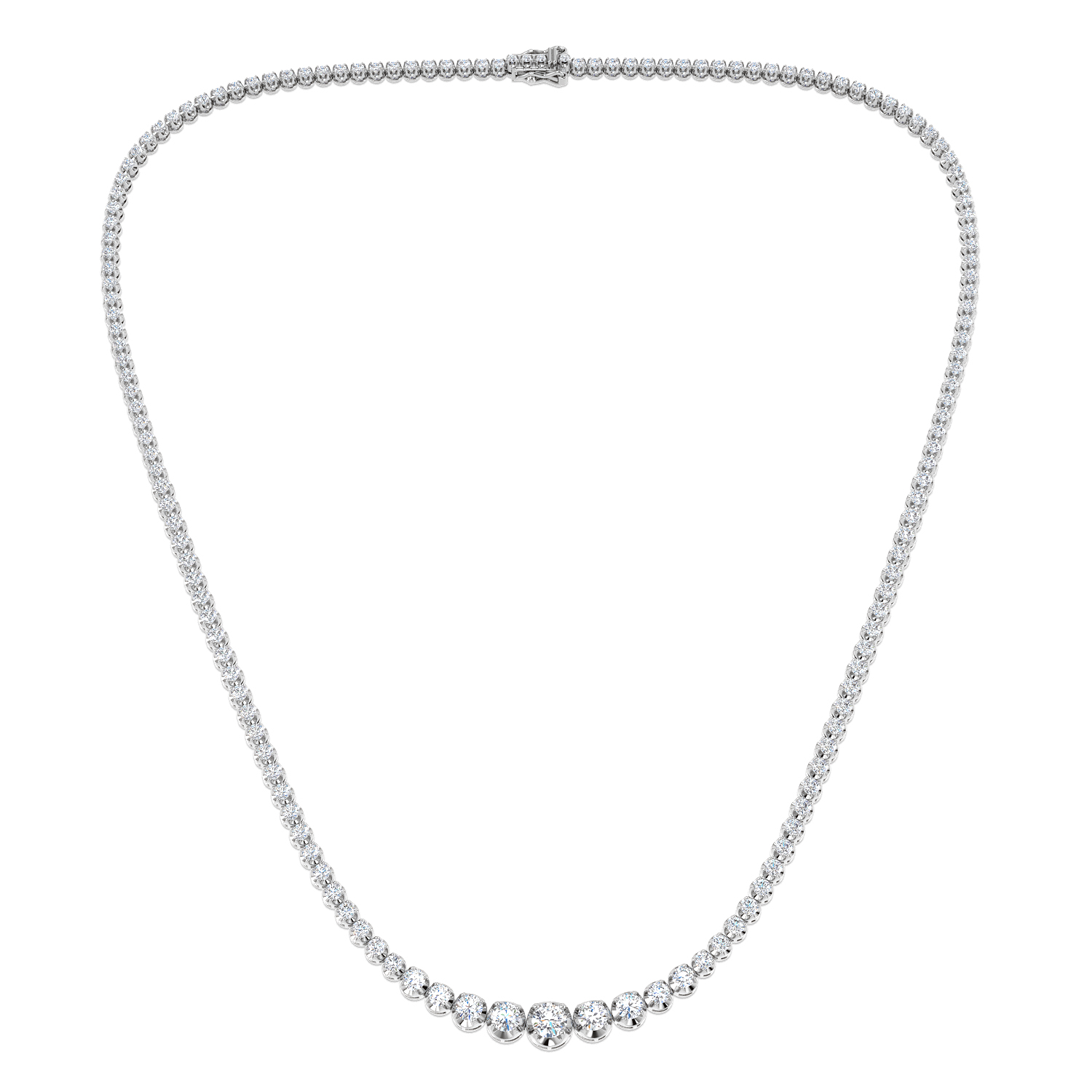 5.05 ct Natural Diamond Round Necklace