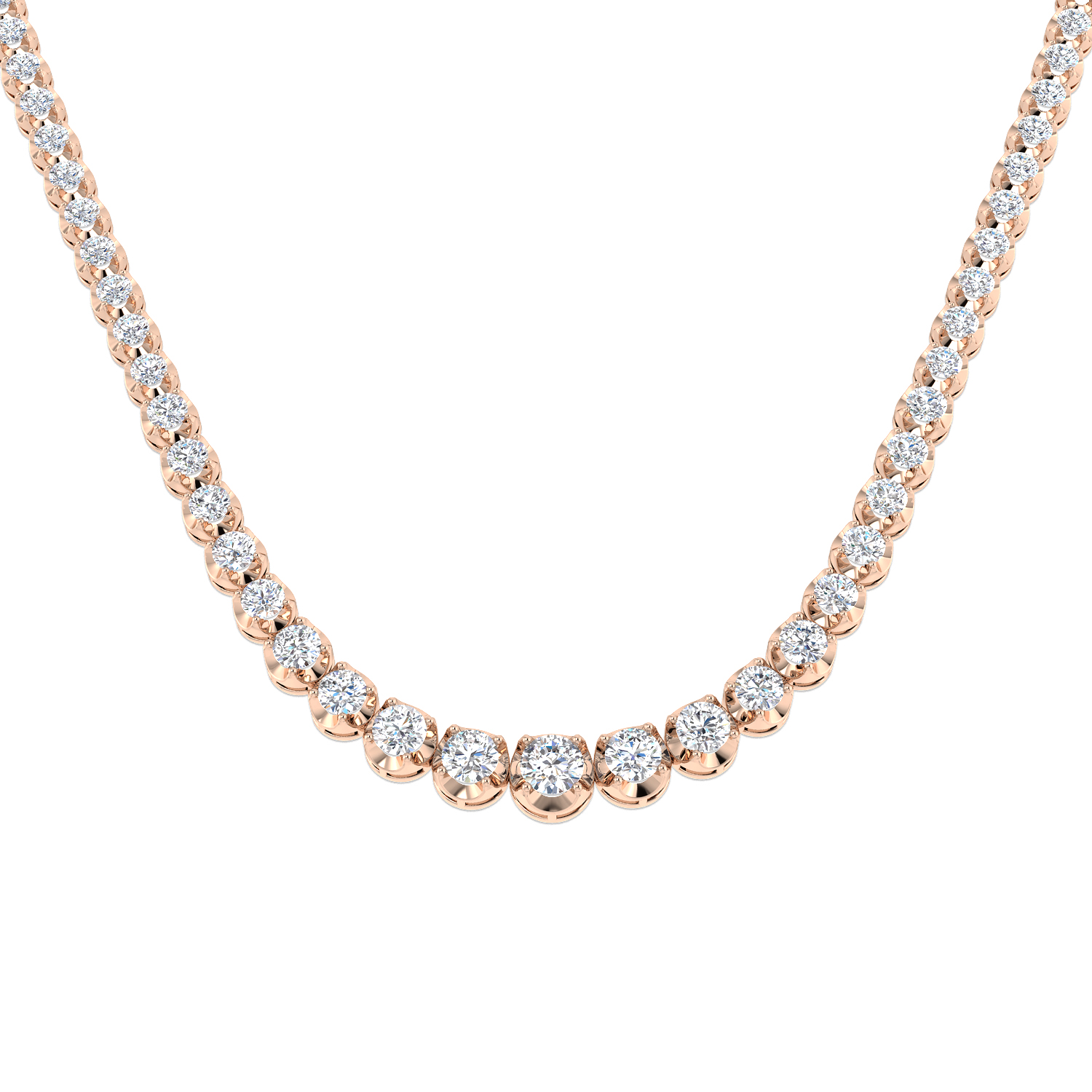 13.15 ct Natural Diamond Round Necklace